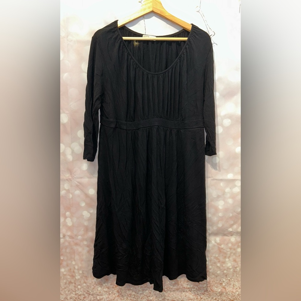 Vintage Old Navy Maternity Black 3/4 Sleeve Dress XL Stretchy!